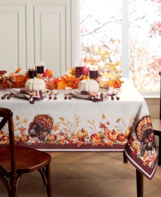 Скатерть Elrene Autumn Heritage с принтом индейки, 60" x 120"