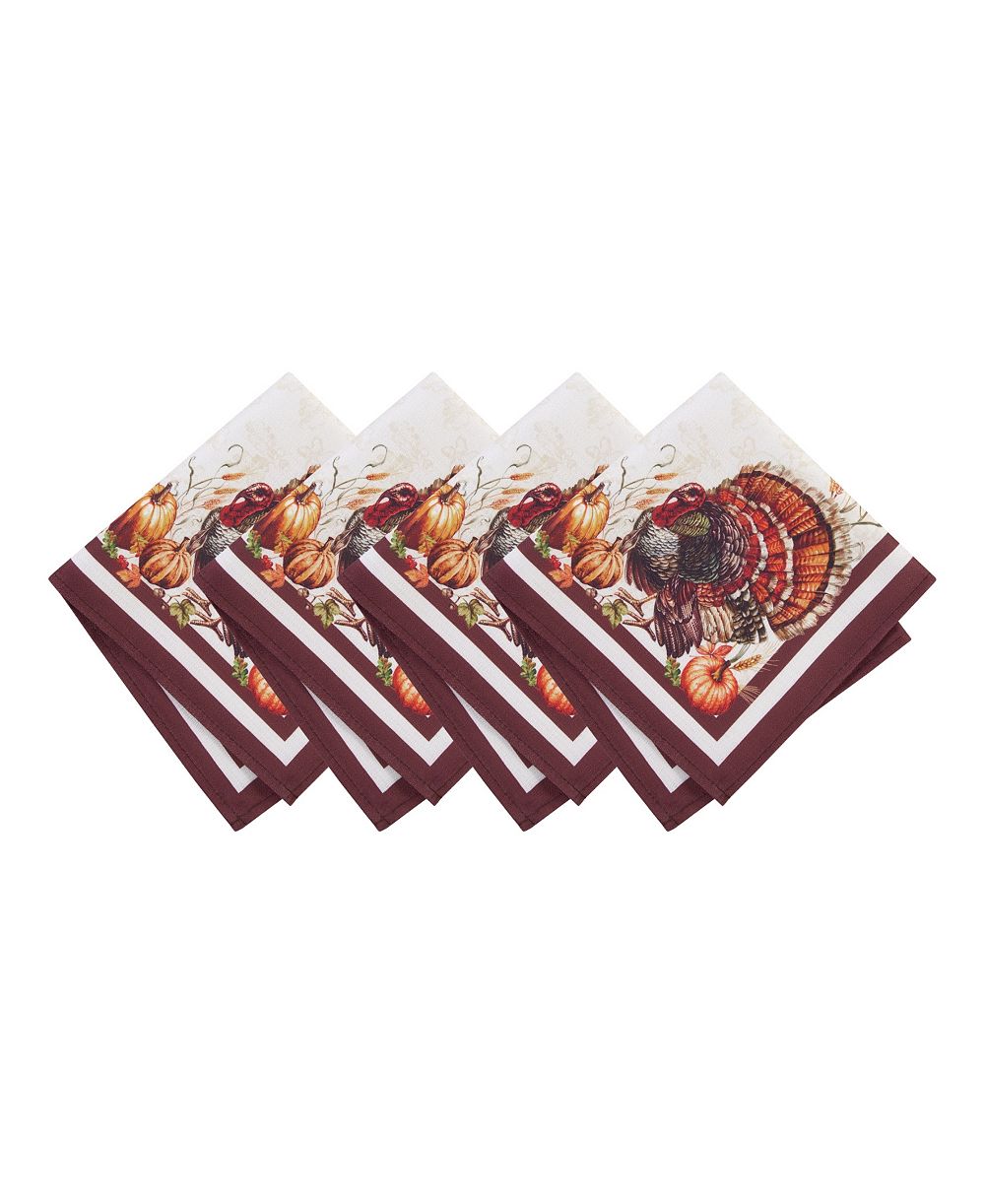 Набор салфеток Elrene Autumn Heritage Turkey Engineered, 4 шт., 17" x 17"