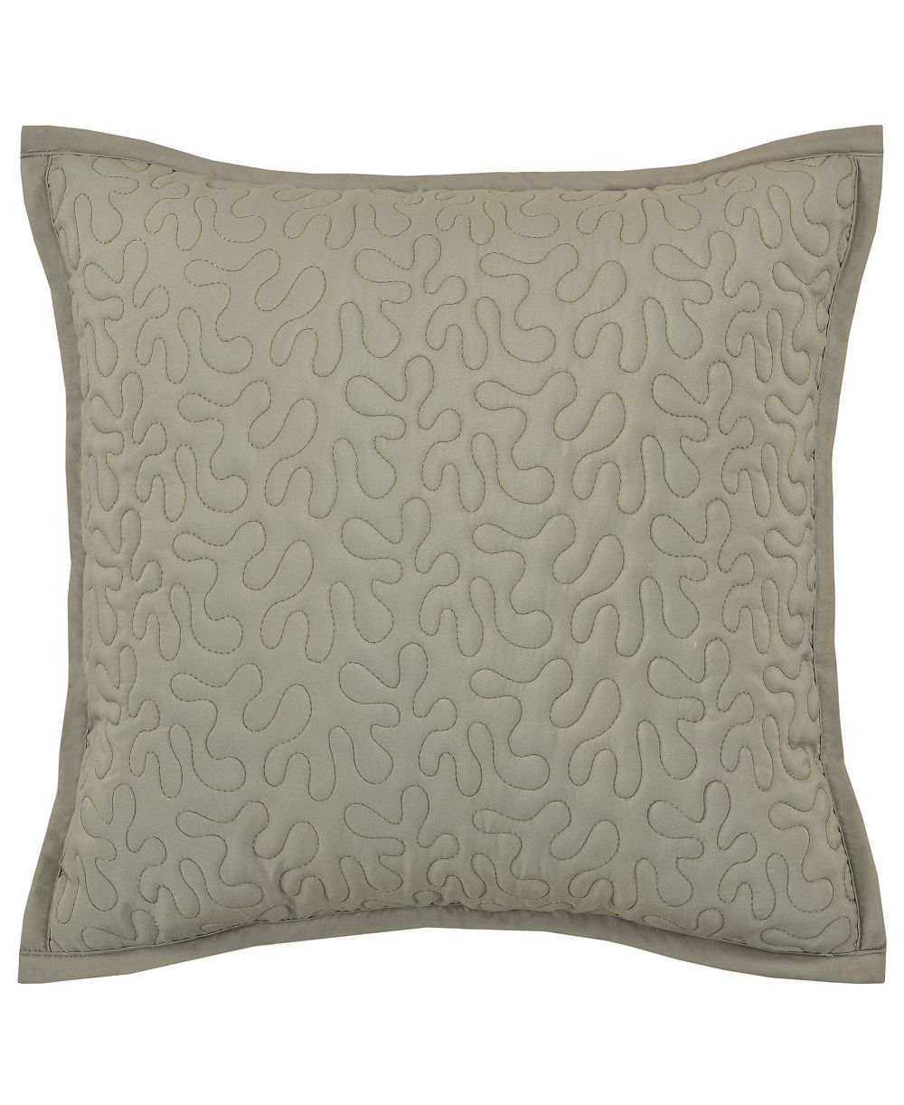 Royal Court Evergreen Square Quilted Decorative Pillow, 16" x 16"