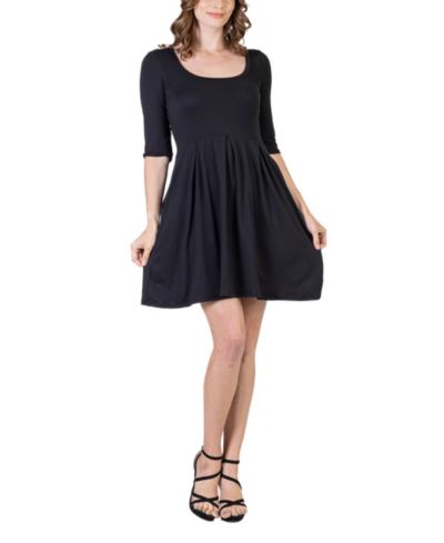 24seven Comfort Apparel Женское мини-платье с рукавом 3/4