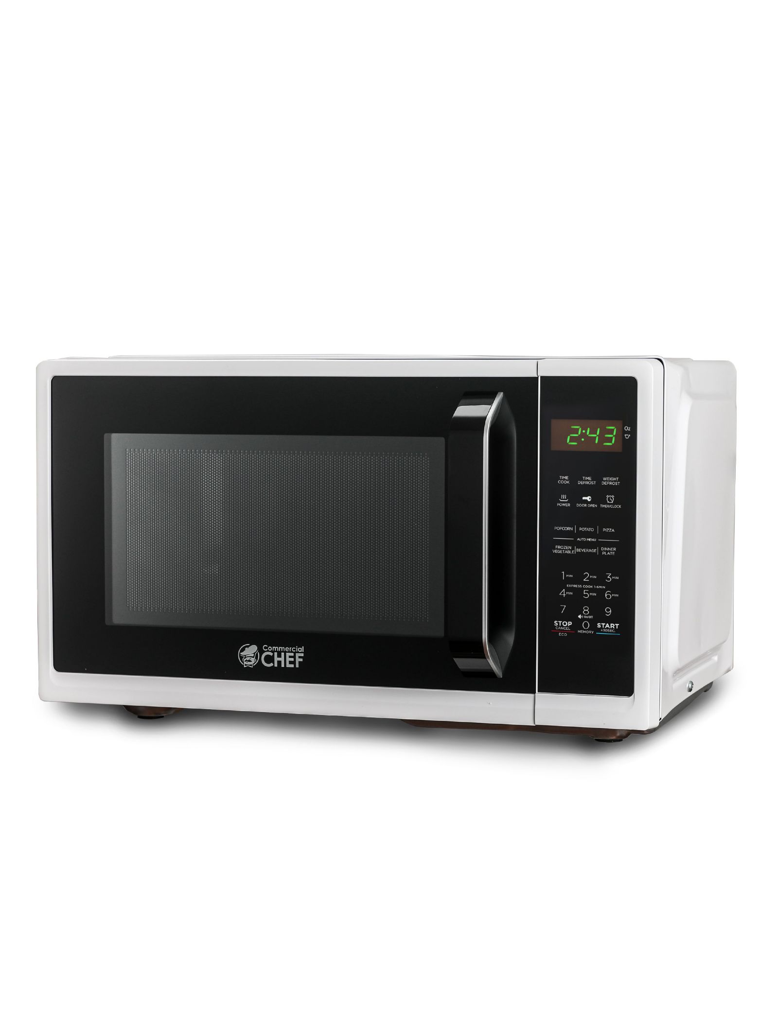 Commercial Chef 0.9 Cu. Ft. Countertop Microwave Oven, CHM9MW, White