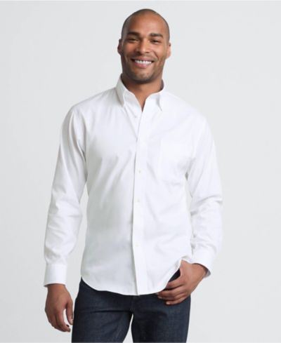 Мужская рубашка Lands' End No Iron Supima Cotton Pinpoint Buttondown Collar