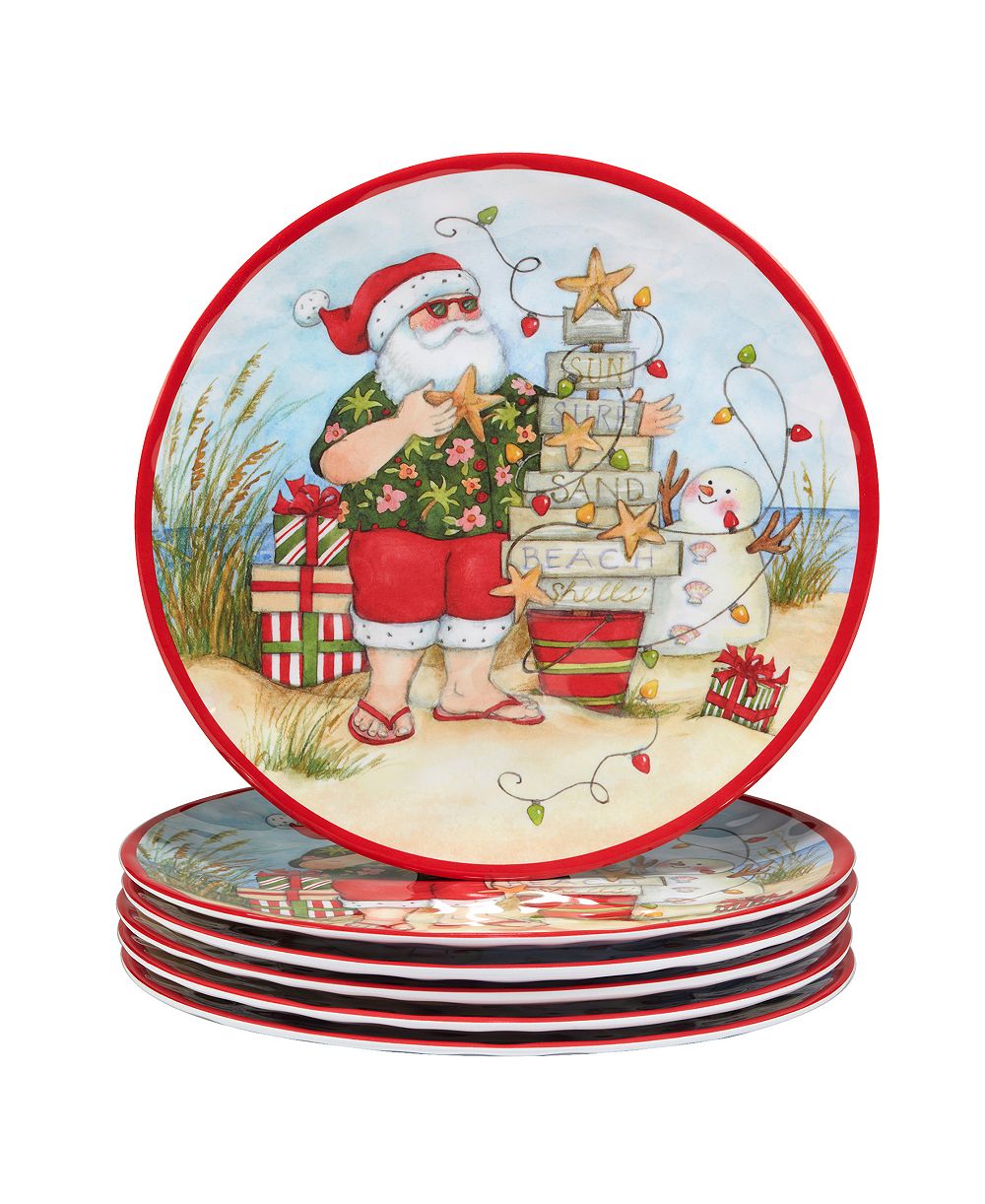 Certified International набор тарелок из меламина Santa's Wish, 6 шт., 11"