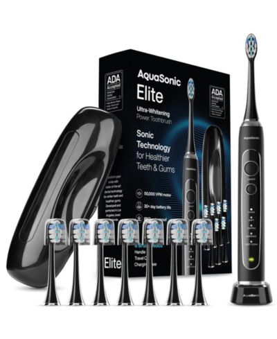AquaSonic Elite - Advanced Ultra Whitening Rechargeable Toothbrush Set