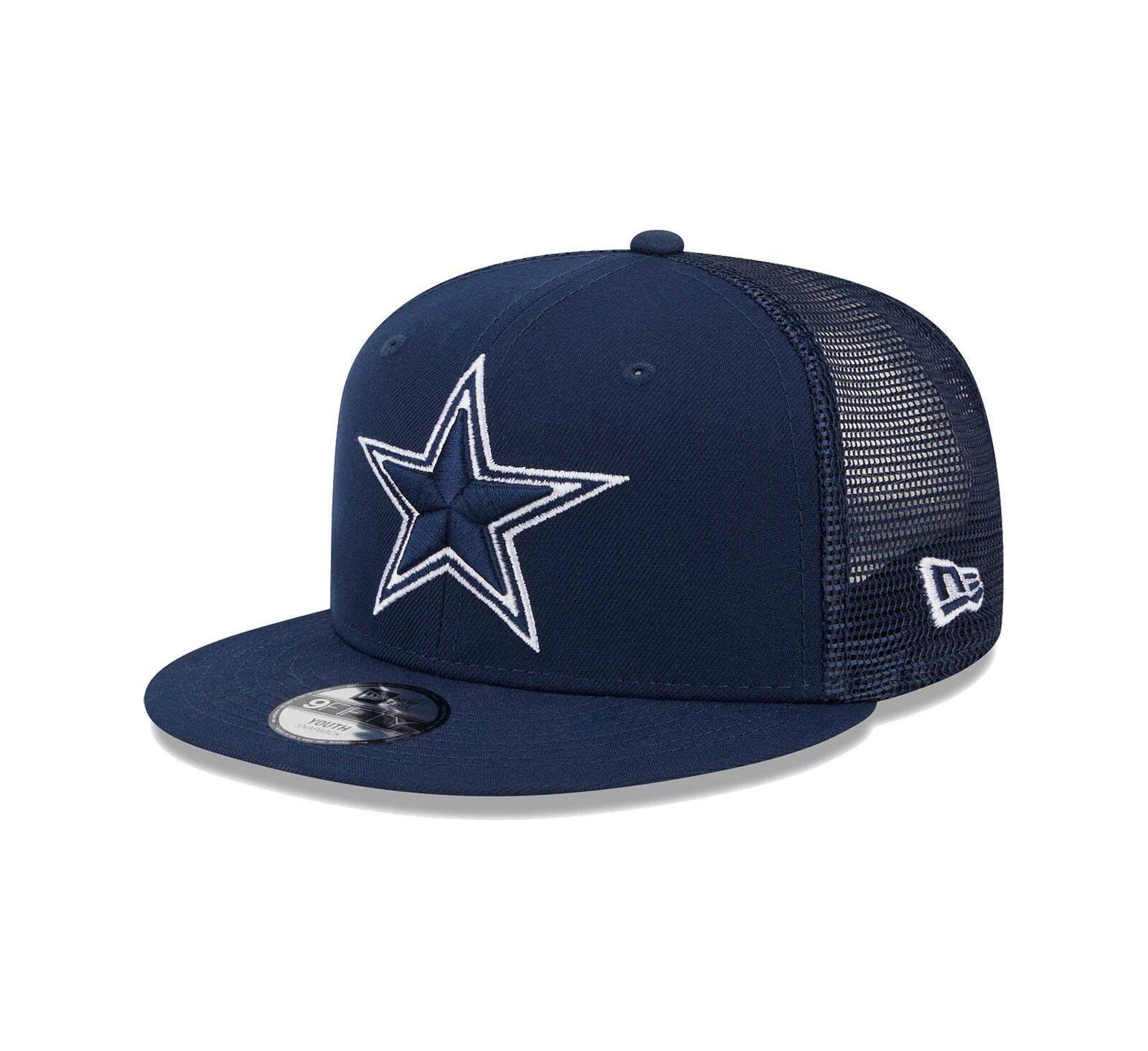 Кепка New Era Navy Dallas Cowboys Main Trucker 9FIFTY Snapback для мальчиков и девочек