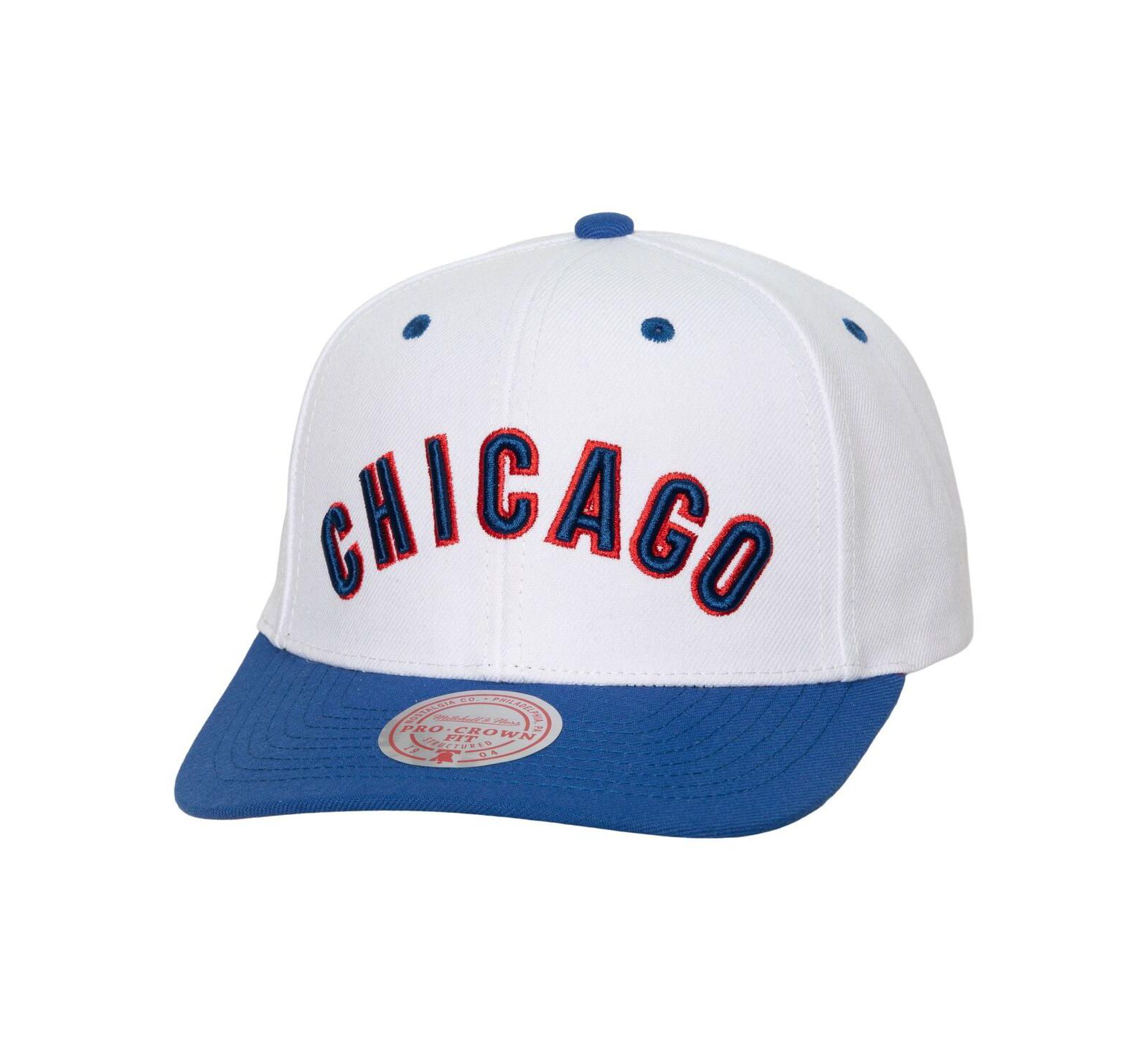 Мужская кепка Mitchell & Ness White Chicago Cubs Cooperstown Collection Pro Crown Snapback Hat