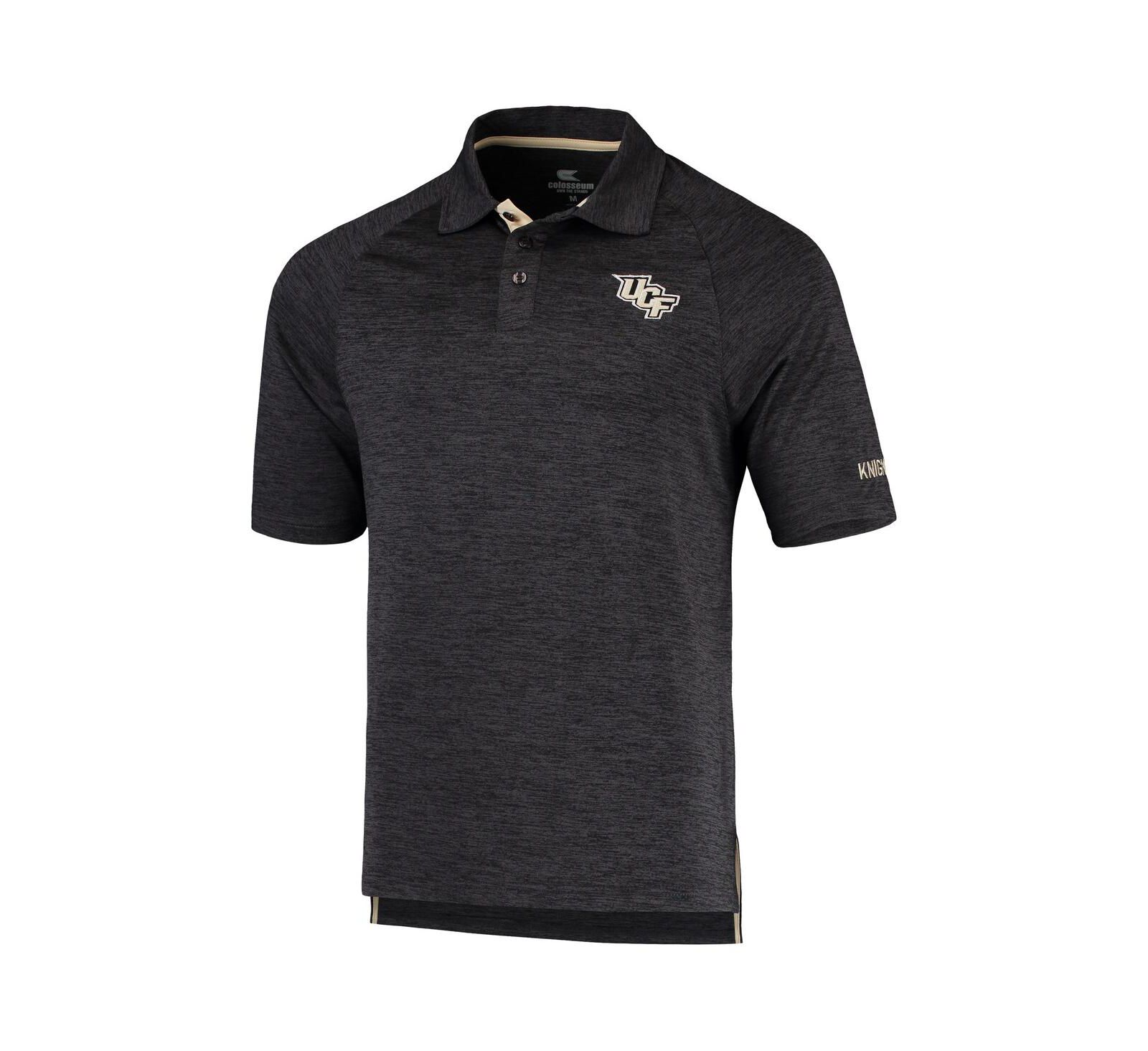 Men's Colosseum Heathered Black UCF Knights Down Swing Polo Shirt