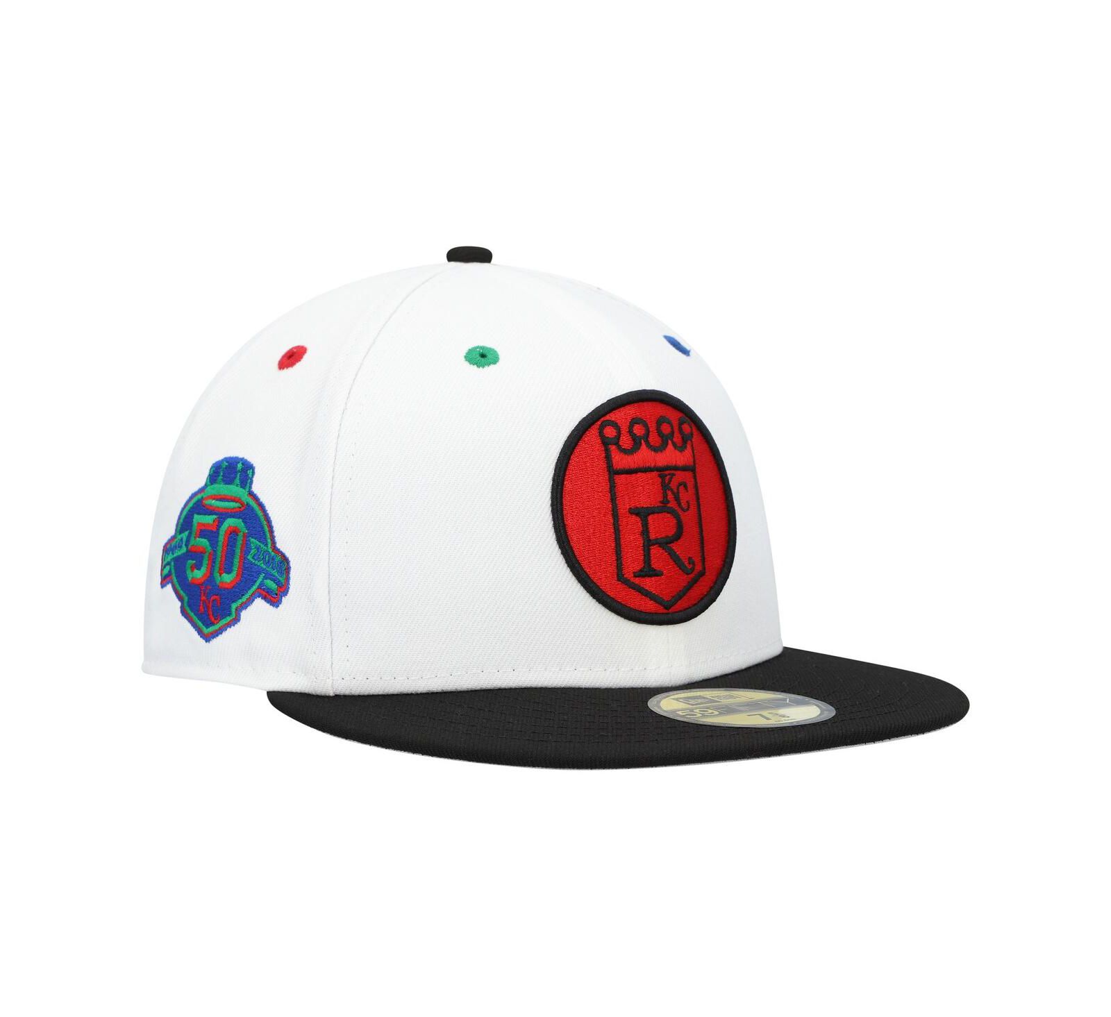 Мужская кепка New Era White, Black Kansas City Royals Primary Eye 59FIFTY Fitted
