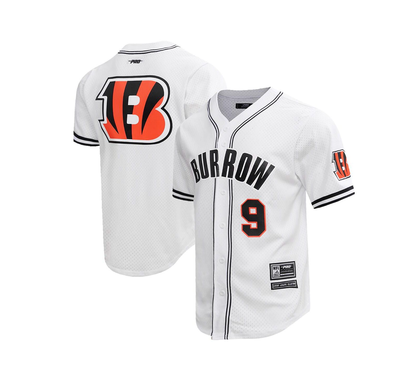 Men's Pro Standard Joe Burrow White Cincinnati Bengals Baseball Player Button-Up Shirt