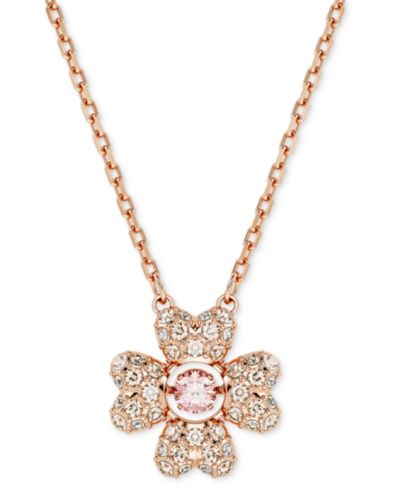 Swarovski подвеска-кулон Idyllia Crystal Clover в цвете Rose Gold-Tone, 15" + 2-3/4" extender