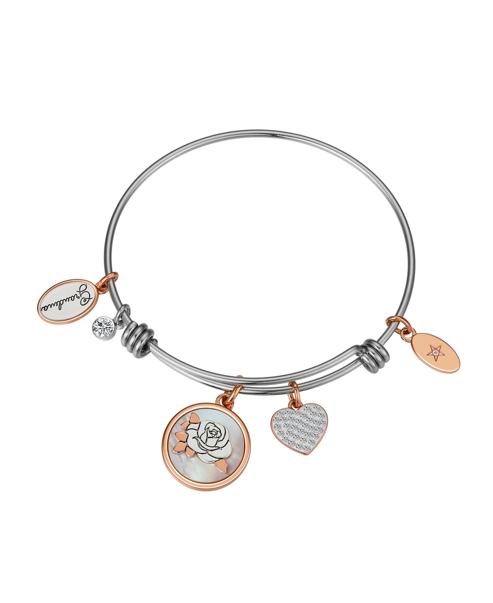 Браслет Unwritten Cubic Zirconia Heart and Bezel с перламутром
