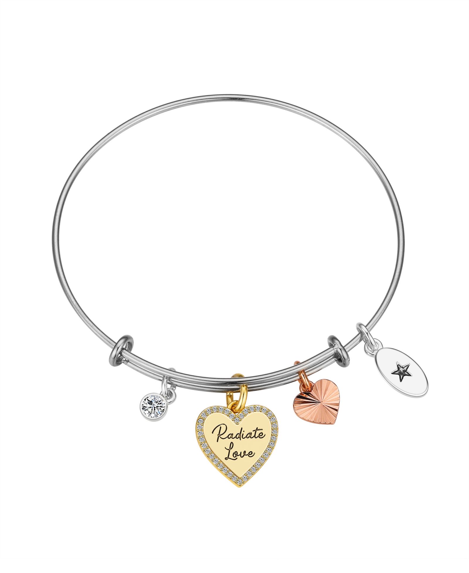 Unwritten браслет с подвеской Rose Gold Heart Cubic Zirconia