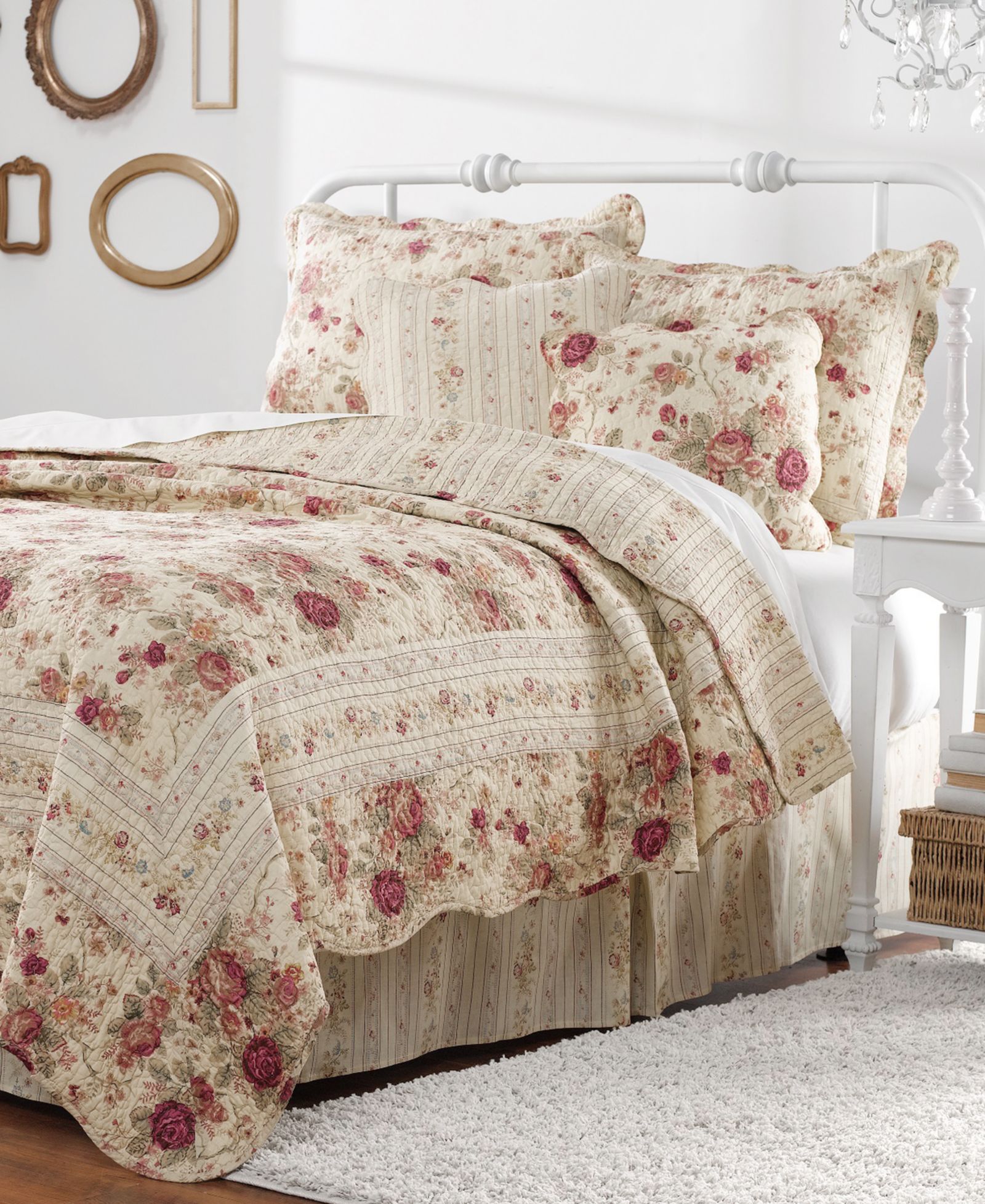 Greenland Home Fashions стеганое покрывало 100% хлопок, реверсивное, 4 Piece Quilt Set, Twin/Twin XL