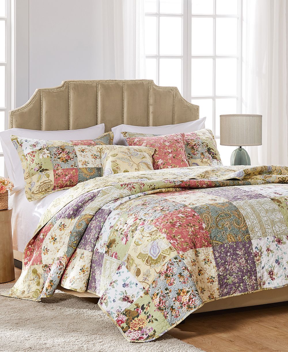 Greenland Home Fashions Комплект из 5 стеганых одеял Blooming Prairie Authentic Patchwork, King