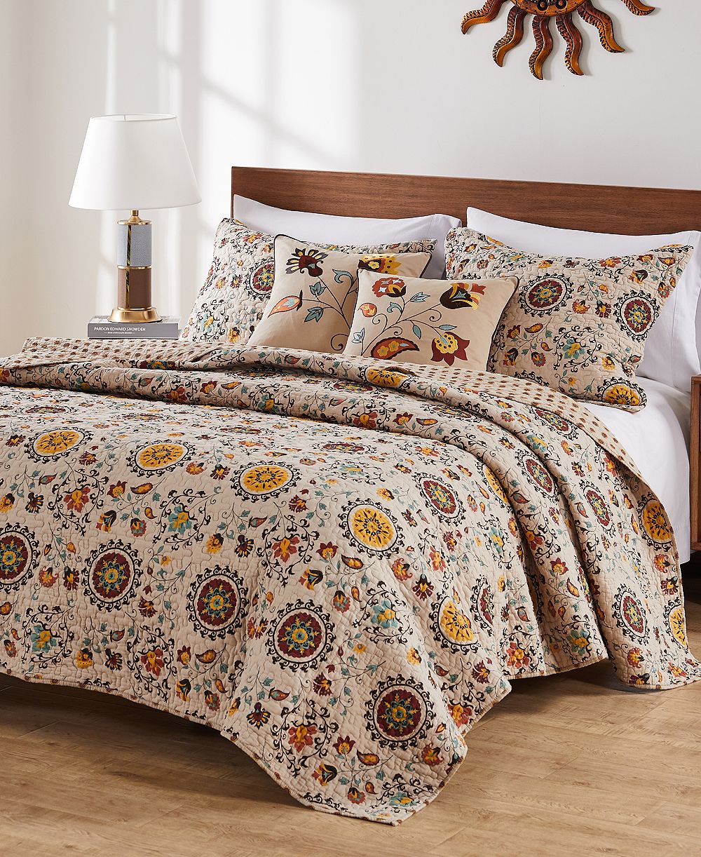Greenland Home Fashions Andorra хлопковый двусторонний комплект из 4 стеганых одеял, Twin/Twin XL