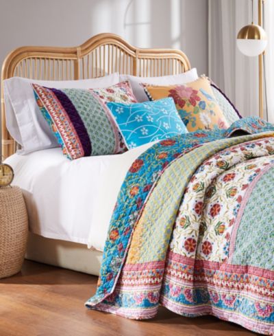 Greenland Home Fashions Thalia хлопковый двусторонний комплект покрывал 4 шт., Twin/Twin XL