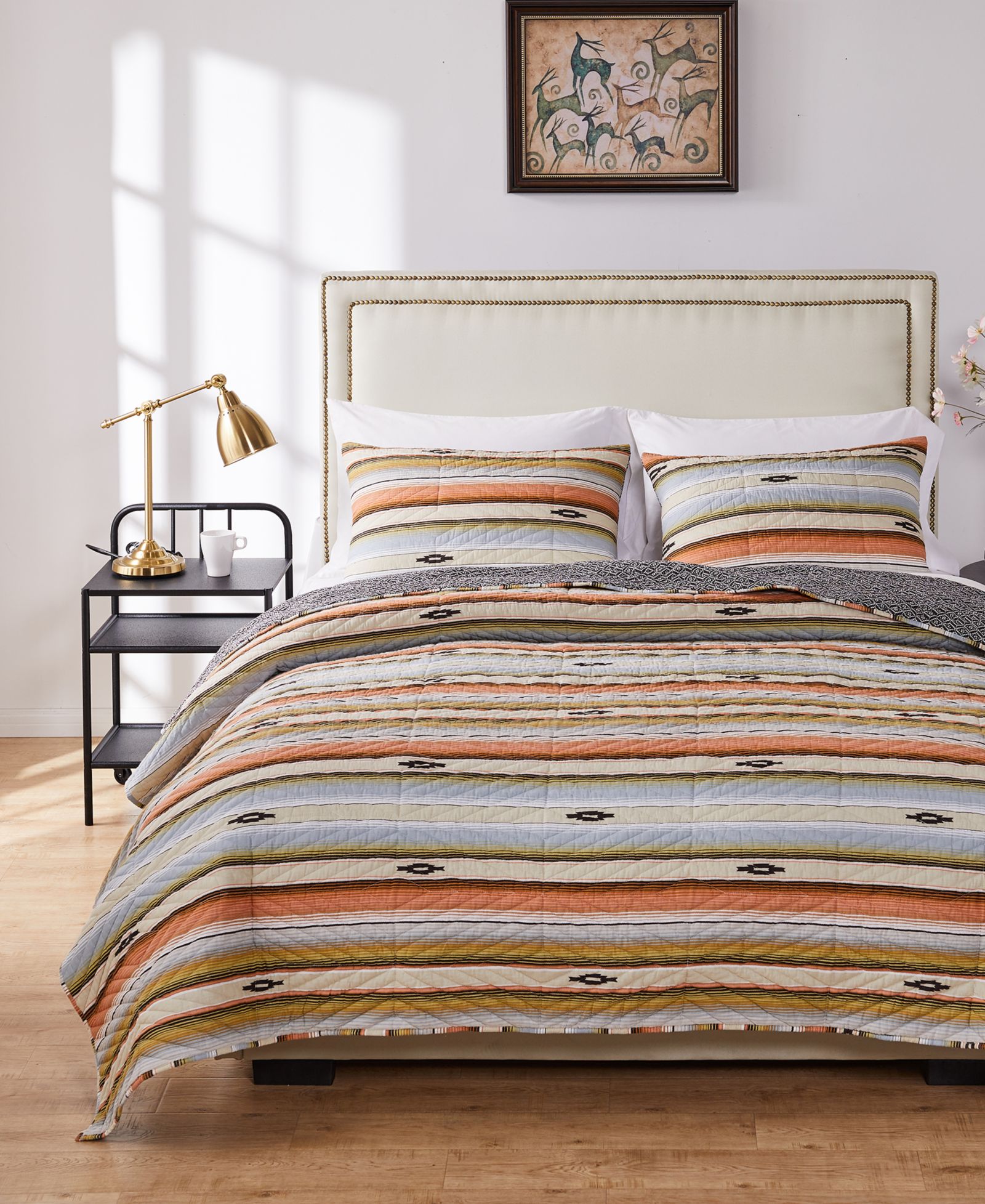 Greenland Home Fashions двусторонний комплект из 2 стеганых покрывал Painted Desert, Twin/Twin XL