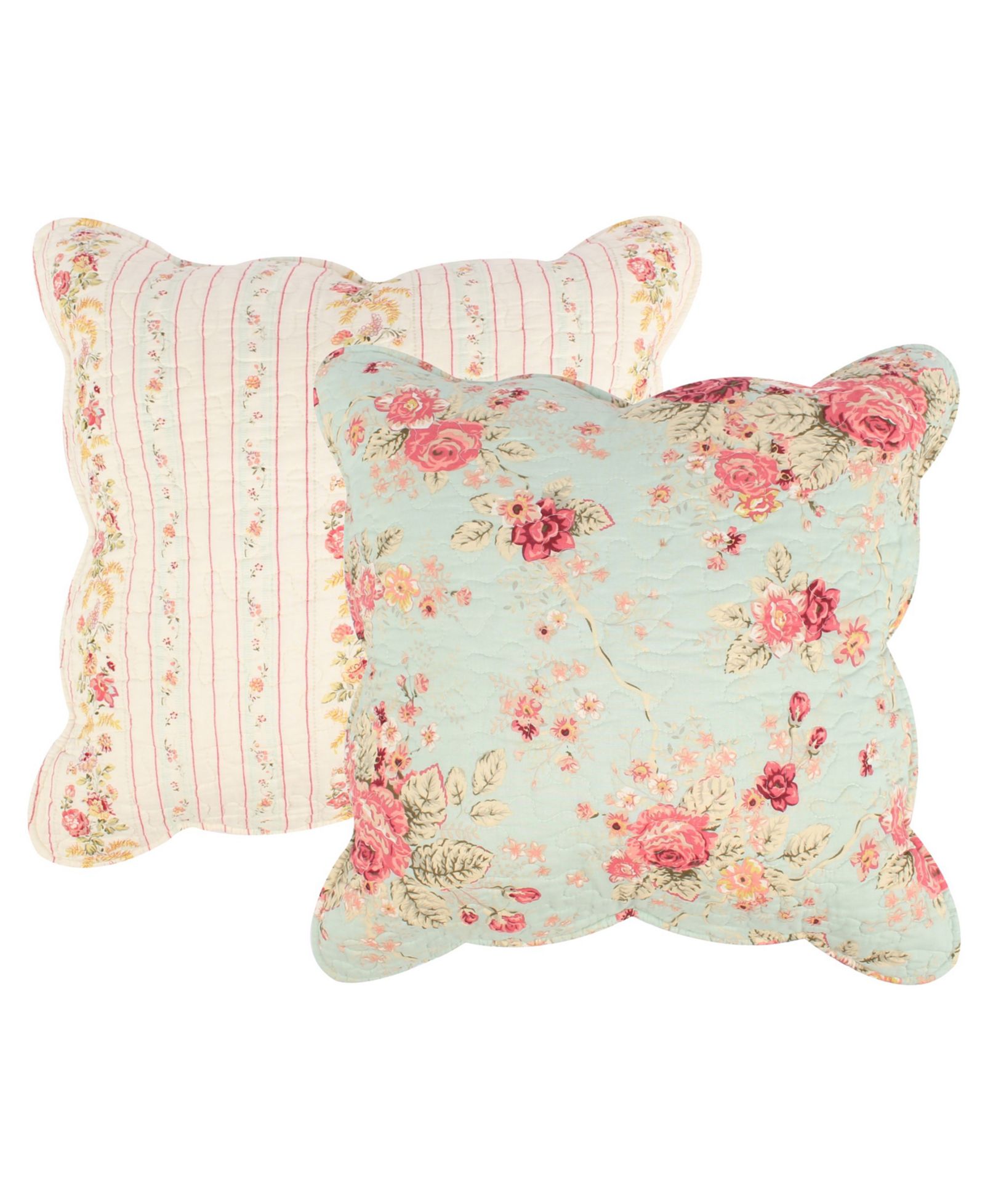 Greenland Home Fashions Antique Rose Shabby Chic Decorative Pillow Set, 18" x 18"