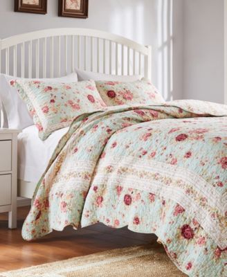 Greenland Home Fashions Antique Rose хлопковый двусторонний комплект из 3 предметов, Full/Queen