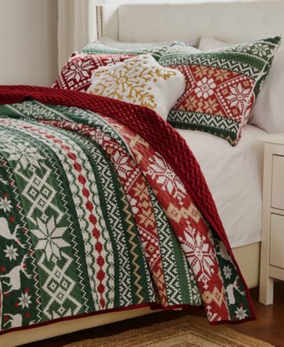 Greenland Home Fashions двустороннее покрывало из бархата Fair Isle, комплект из 2 шт., Twin/Twin XL