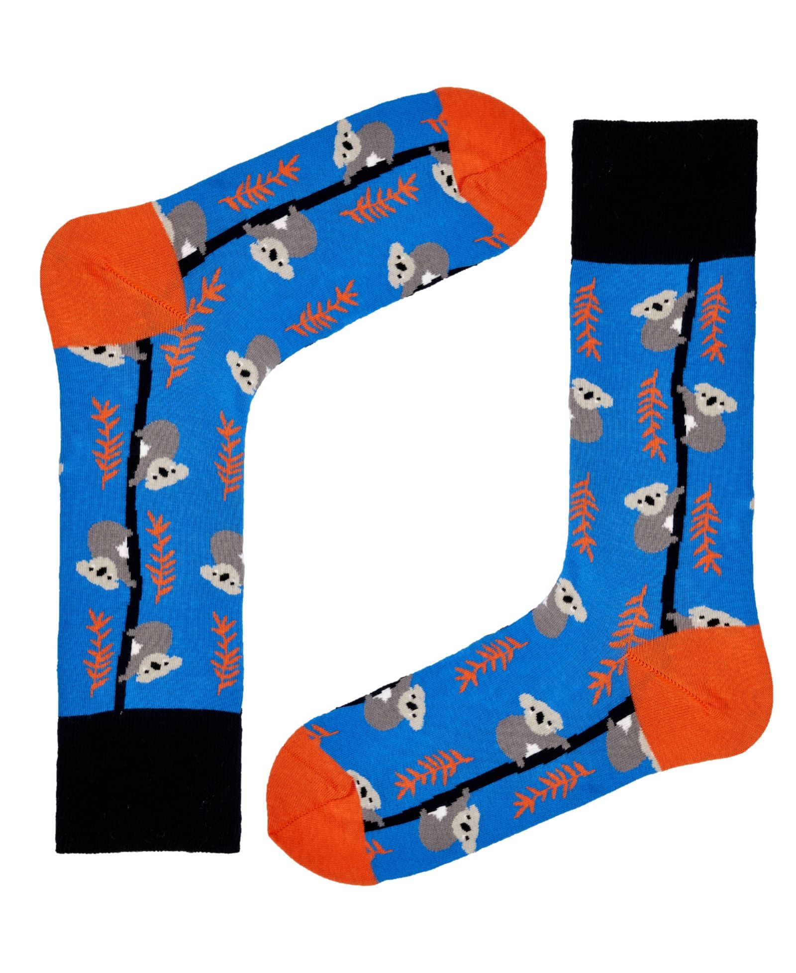 Love Sock Company Men's Koala Novelty Colorful Unisex Crew Socks with Seamless Toe Design, Pack of 1