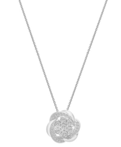Diamond Flower подвеска-кулон 18" (1/4 ct. t.w.) из стерлингового серебра