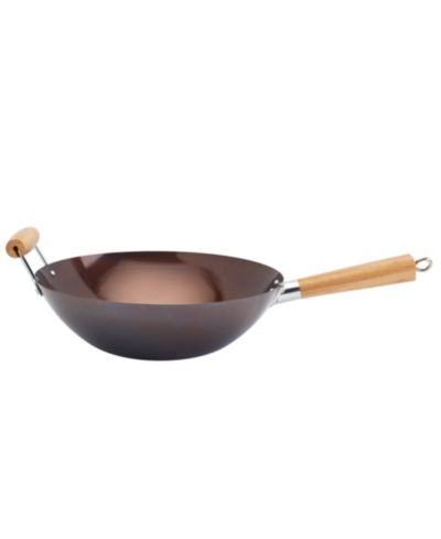 INFUSE Asian Carbon Steel 13.75" Wok with Assist Handle