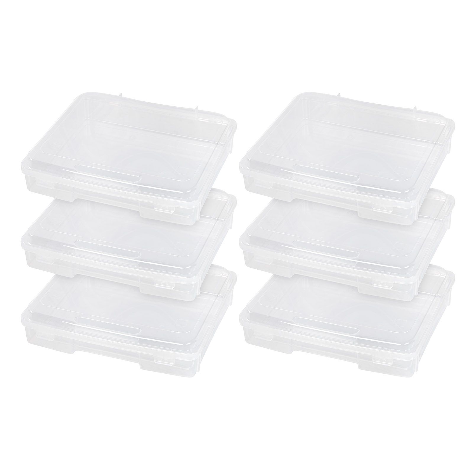IRIS 6 Pack 8.5" x 11" Portable Project Case Container with Snap-Tight Latch, Clear