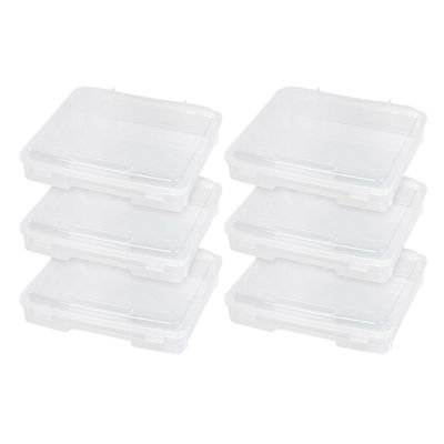 IRIS 6 Pack 8.5" x 11" Portable Project Case Container with Snap-Tight Latch, Clear