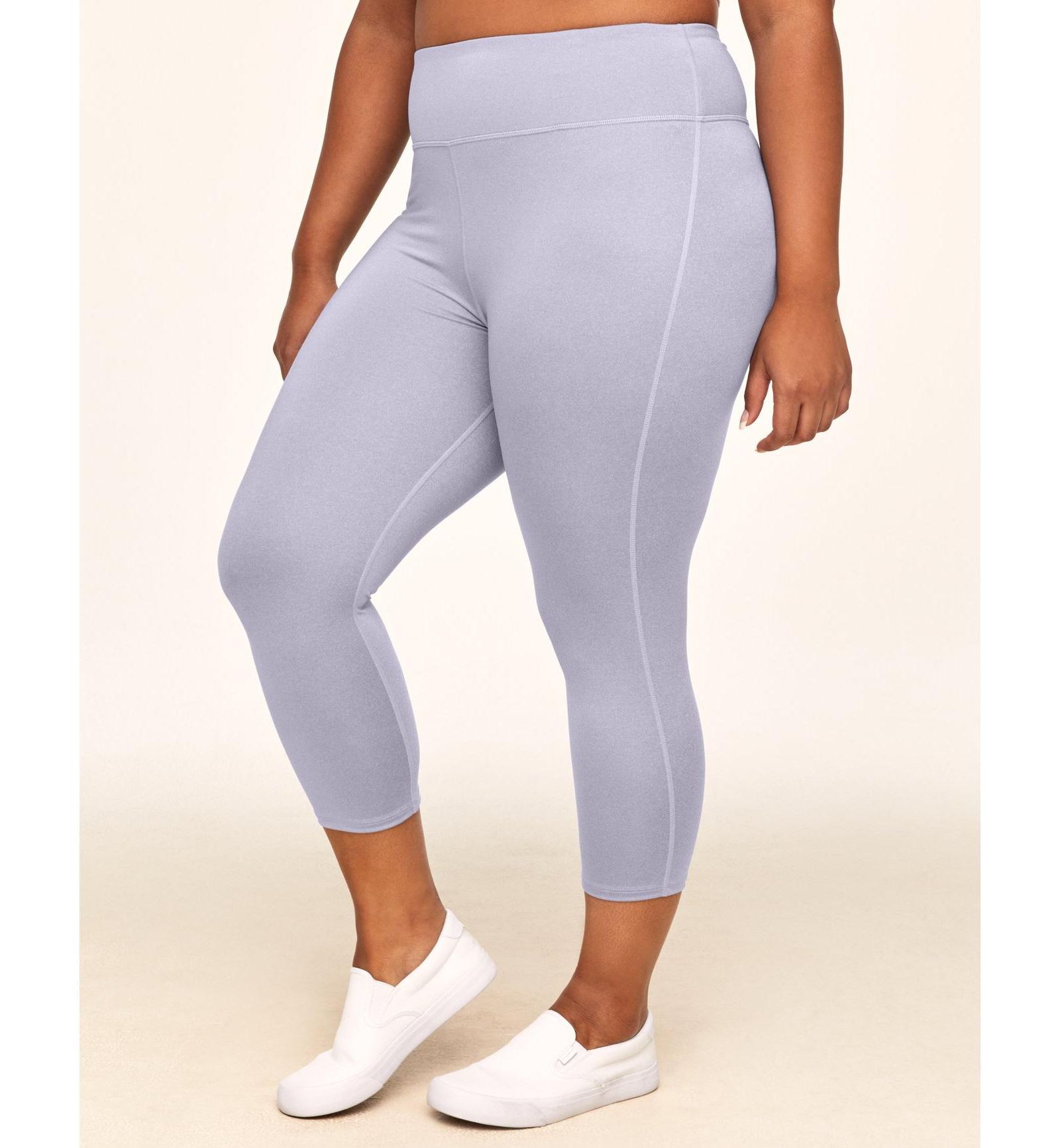 Adore Me Plus Size Haley Heathered Crop Heather Compression Activewear Crop Legging