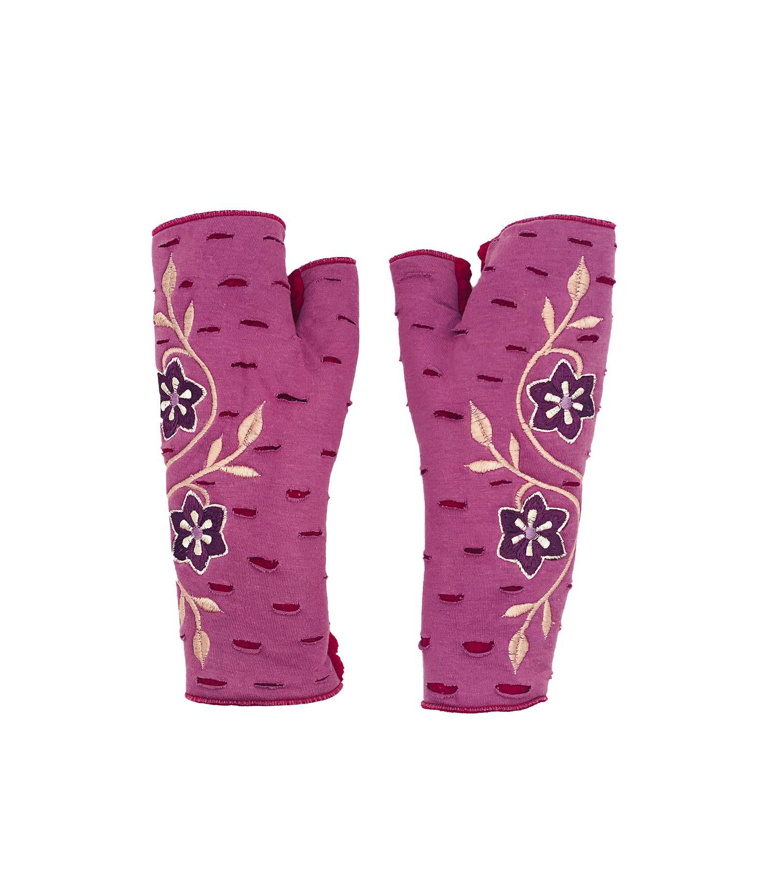 Feelgoodz Women s Artisan Crafted Fleece Lined Primrose Fingerless Jersey Gloves