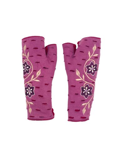 Feelgoodz Women s Artisan Crafted Fleece Lined Primrose Fingerless Jersey Gloves