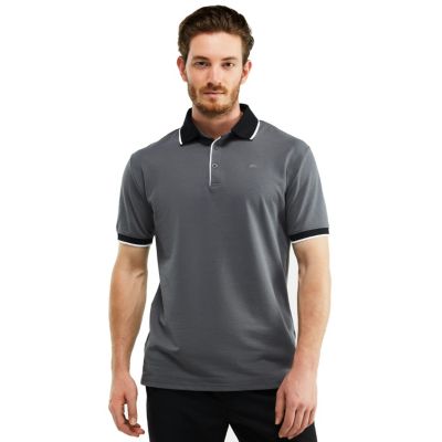Мужская рубашка поло Mio Marino Classic-Fit Cotton-Blend Pique с контрастным воротником