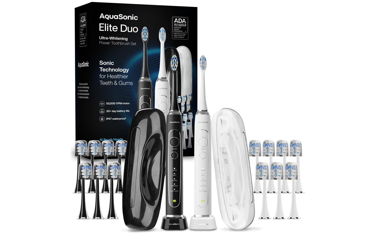 Электрическая зубная щетка Aquasonic Elite Duo