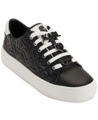 KARL LAGERFELD PARIS Women's Cate Karl Box Lace-Up Low-Top Sneakers