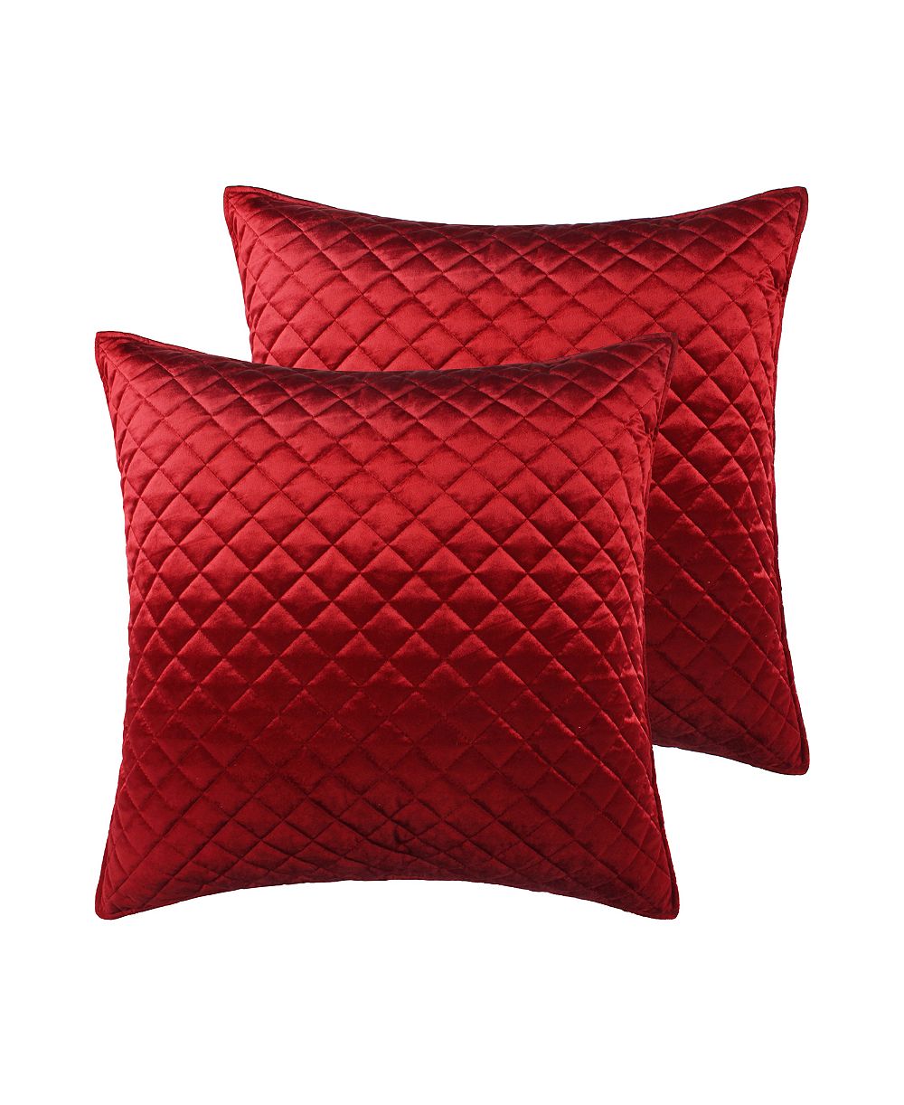 Комплект из 2 наволочек Levtex Home Red Velvet, стеганые, ромбовидный узор, European