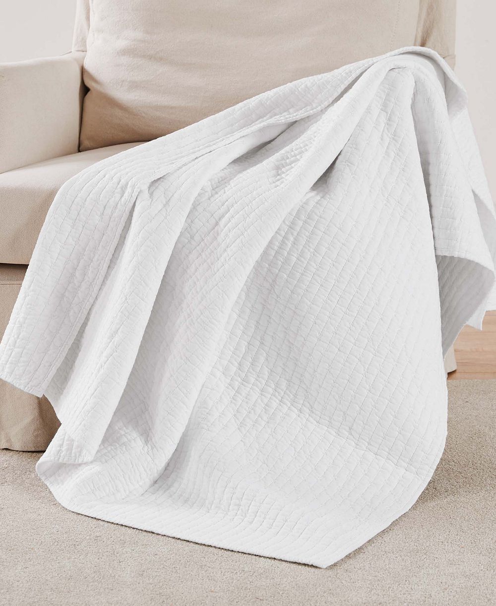 Levtex Cross Stitch Reversible Quilted Throw, 50" x 60"