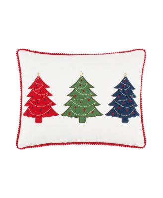 Levtex White Pine Whimsical Trees декоративная подушка с помпонами, 14" x 18"