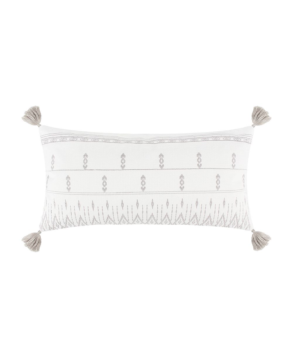 Levtex Tamiya Tassel Embroidered Decorative Pillow, 12" x 24"