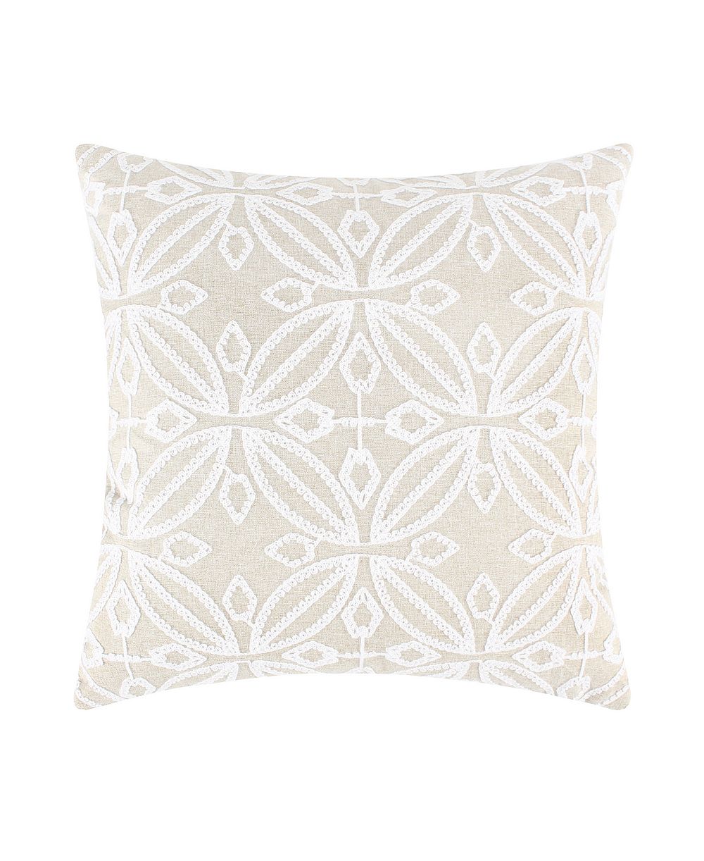 Levtex Aliza Folk Art Embroidered Decorative Pillow, 18" x 18"