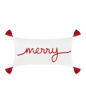Levtex All Is Bright Tassel Embroidered Decorative Pillow, 12" x 24"