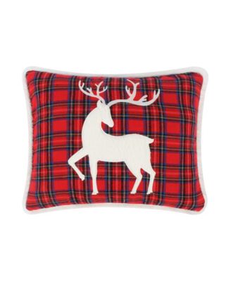 Levtex Tatum Pines Holiday Plaid Deer декоративная подушка, 14" x 18"