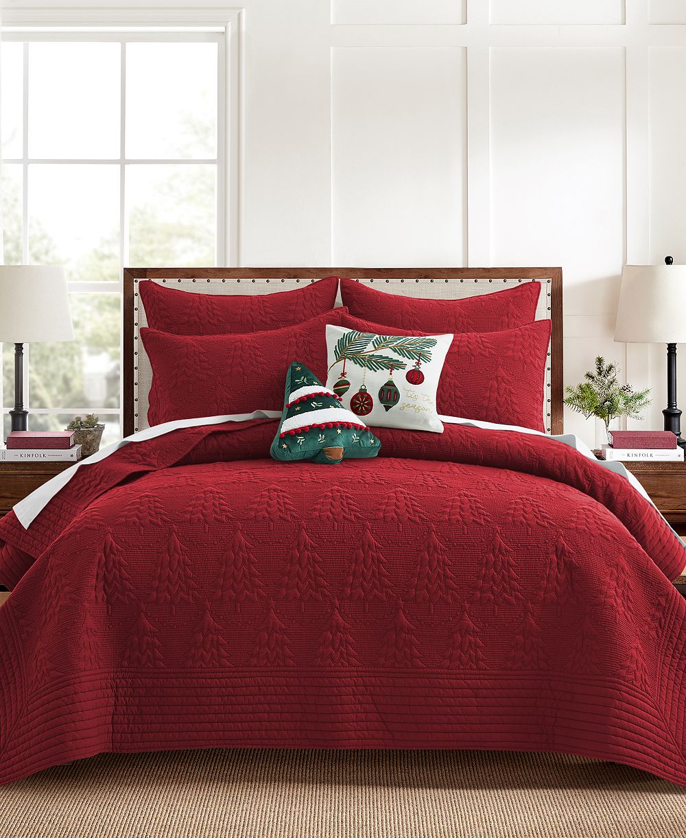 Levtex Home O Christmas Tree Stitching 3-Pc. Quilt Set, Full/Queen