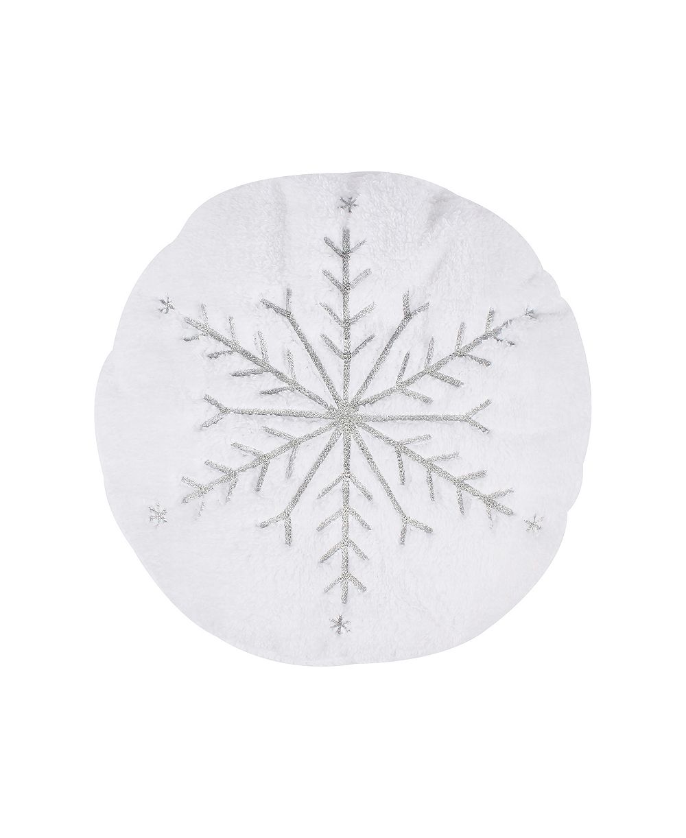 Levtex O Christmas Tree Snowflake Decorative Pillow, 16" Round