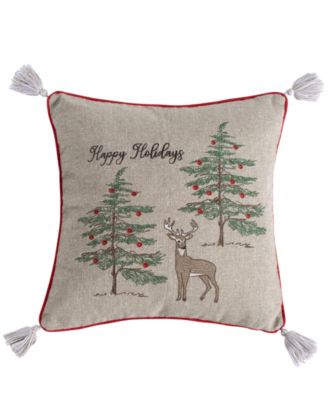 Декоративная подушка Levtex Sleigh Bells с вышивкой, 18" x 18"