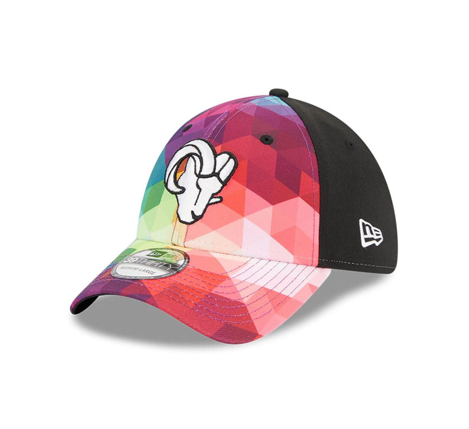 Men's and Women's New Era Multicolor, Black Los Angeles Rams 2023 NFL Crucial Catch 39THIRTY Flex Hat
