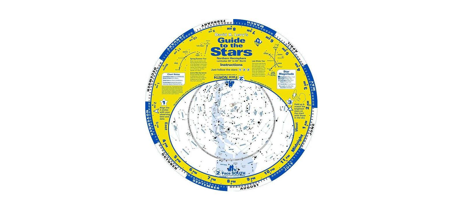Guide to the Stars- Northern Hemisphere, Latitudes 30' to 60' North by David H. Levy