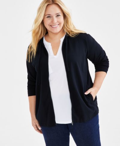 Style & Co Plus Size Свитшот с капюшоном на молнии