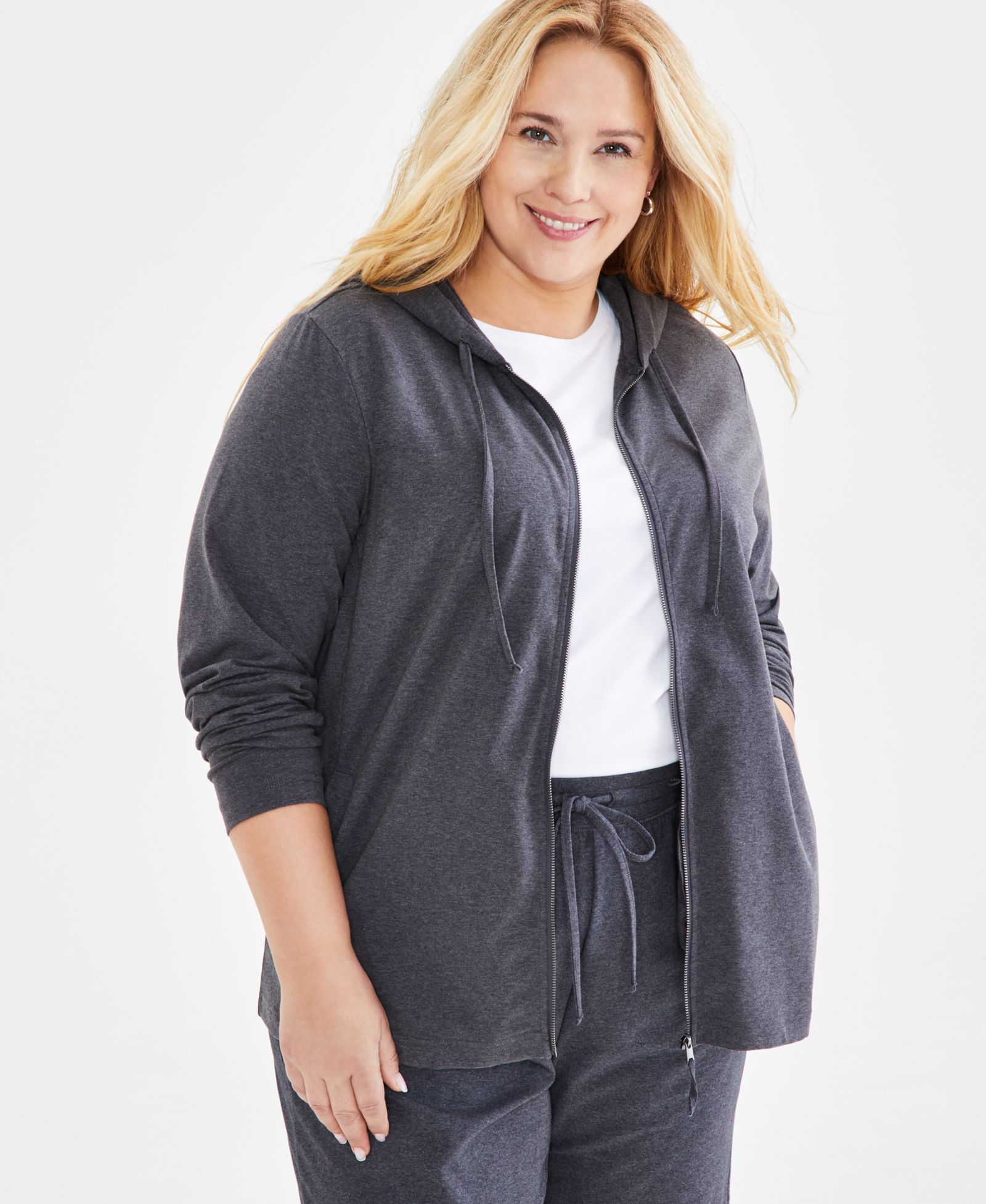 Style & Co Plus Size Свитшот с капюшоном на молнии