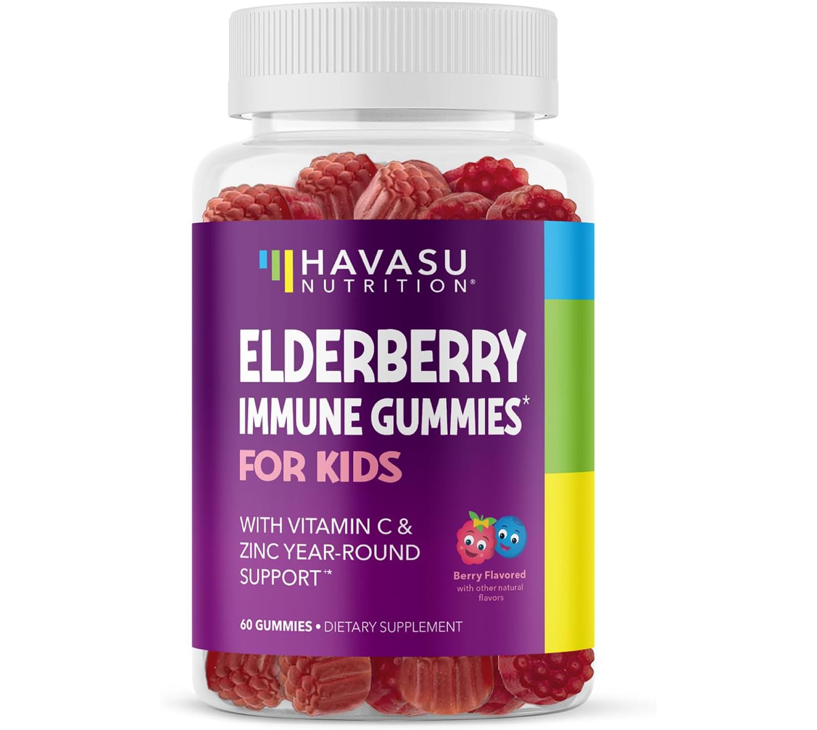 Желейные витамины Elderberry для детей, добавка для иммунной системы, Havasu Nutrition, 60 шт